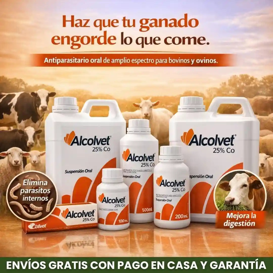 ALCOLVET® Desparasitario oral Albendazol 25% + cobalto B12 para bovinos y ovinos