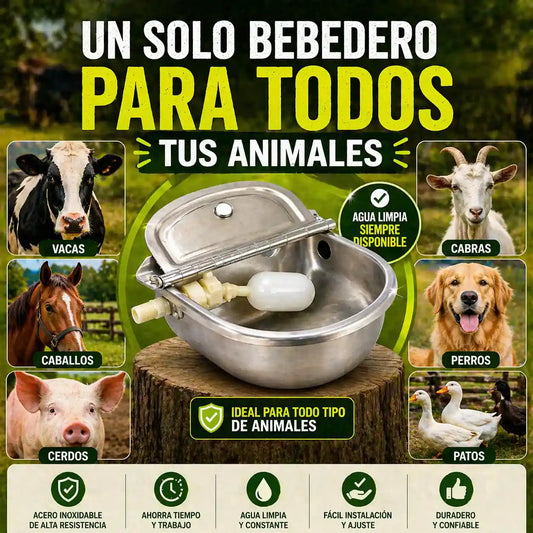 HidroAgro® Bebedero automático en acero para animales de corral 304