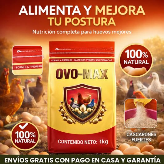OVO-MAX® Suplemento natural para aumentar postura de huevos en granjas y galpones